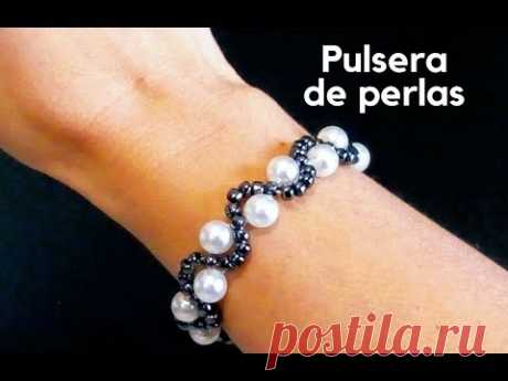 Pulsera/Pulso/Brazalete de perlas/Como hacer bisuteria paso a paso/Tutorial: Pulsera paso a paso