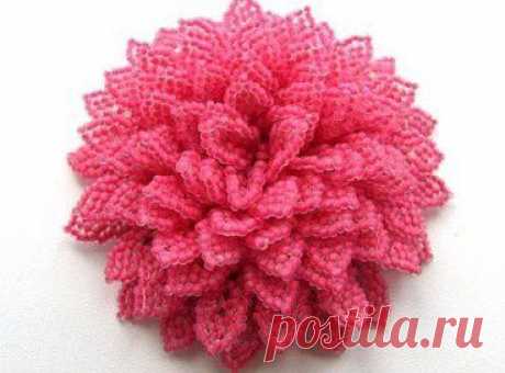 Брошь-хризантема из бисера. СХЕМА https://labhousehold.com/brooch-chrysanthemum.html