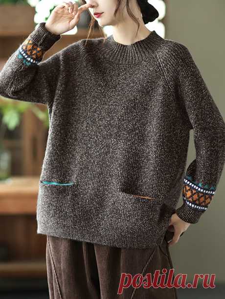 PLUS Size - Turtleneck Knitted Split Hem Long Sleeve Sweater – BUYKUD