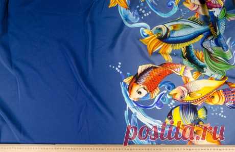 Купон 1,35 - морская тематика в шелке - купить ткань онлайн через интернет-магазин ВСЕ ТКАНИ