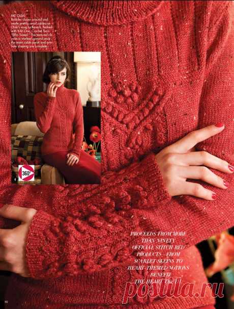 Вязание джемпера – водолазки с шишечками Bobble Cable, Vogue winter 2012 – 2013