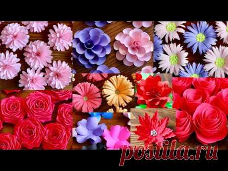 10 простых и красивых бумажных цветочных стикеров - Paper Craft - DIY Flower - Home Decor