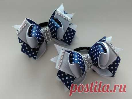 Бантики из репсовых лент 2,5 см МК Канзаши / The bow of REP ribbons 2.5 cm MK Kanzashi