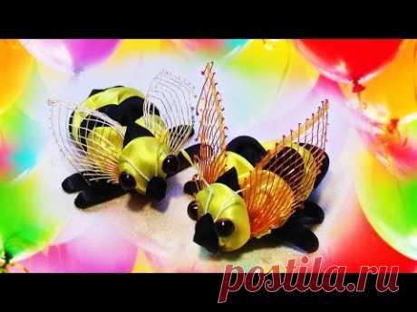 Поделки из ленточек - Пчела  из лент, мастер класс / Craft ribbons, DIY crafts ideas