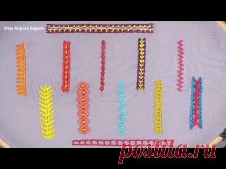 Twelve extraordinary Hand embroidery chain stitch tutorials, Various kinds of chain embroidery