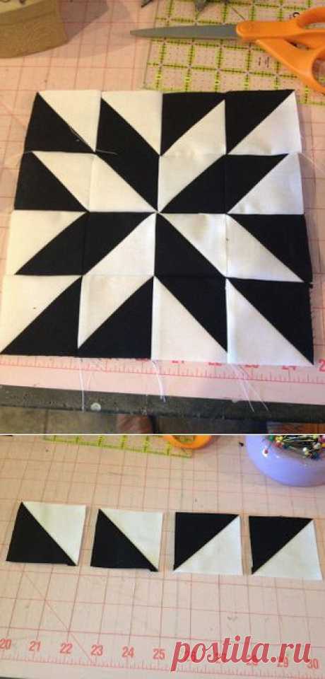 knit 'n lit: Modern Half-Square Triangle Quilt-a-Long Block 22