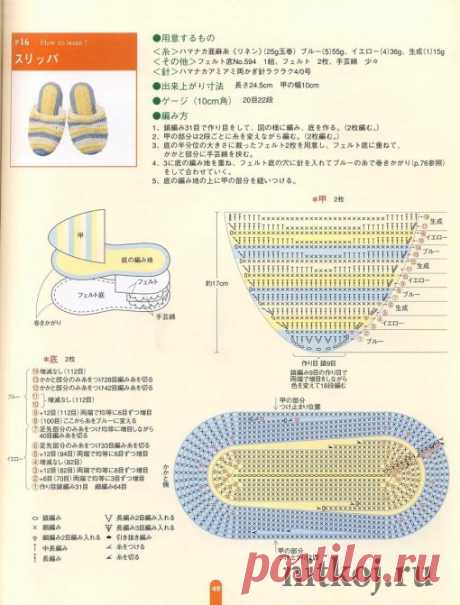 Тапочки крючком » Ниткой - вязаные вещи для вашего дома, вязание крючком, вязание спицами, схемы вязания