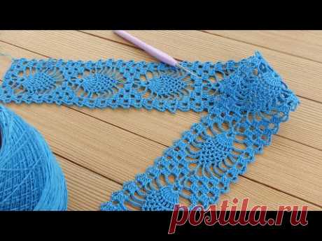 Простое ЛЕНТОЧНОЕ КРУЖЕВО вязание крючком для начинающих Crochet Tape Lace Tutorial for beginners