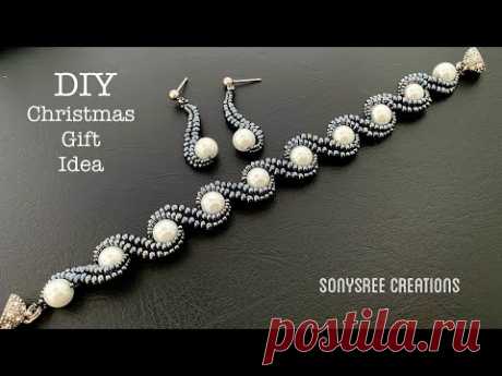 DIY Christmas gift idea || DIY pearl beaded bracelet