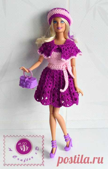 Crochet fashion doll tank dress - Maz Kwok's Designs