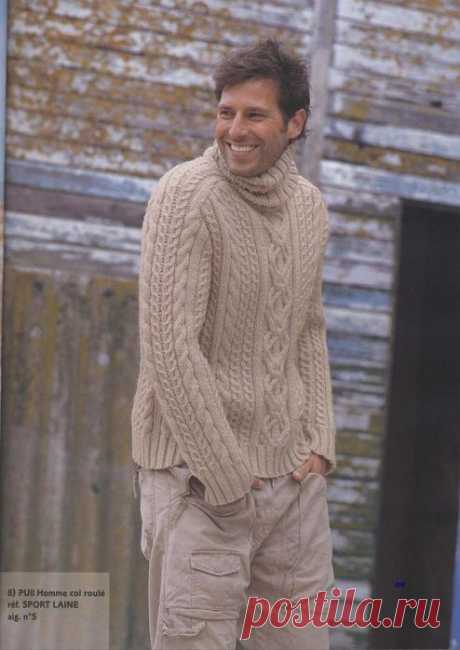 Вязание спицами Мужской свитер