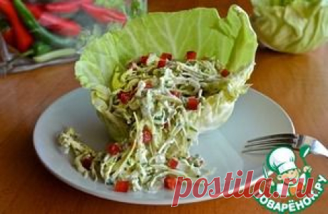 Салат из капусты с заправкой из брынзы - кулинарный рецепт
