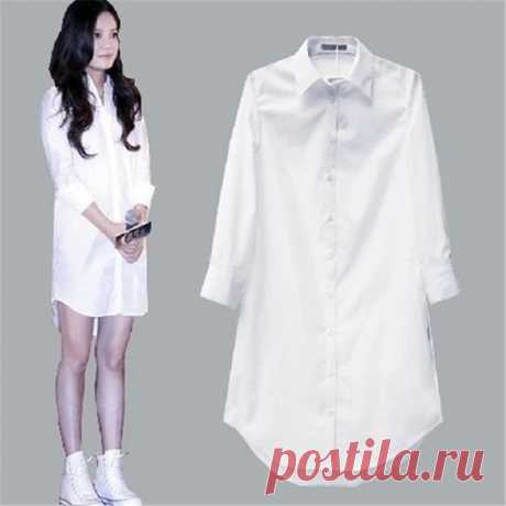 Блузка женская с длинным рукавом, белая Повседневная винтажная рубашка, размера плюс, 2020 | Женская одежда