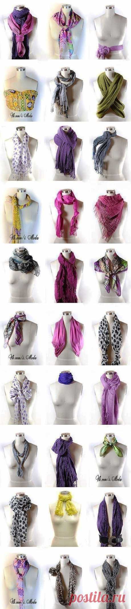 (+1) - Разные способы завязать шарф. | КРАСОТА
