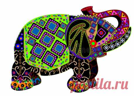 African elephant stock vector. Illustration of shape - 10590422 Illustration about Elephant in a traditional ethnic style on a white background. Illustration of shape, frame, fireworks - 10590422