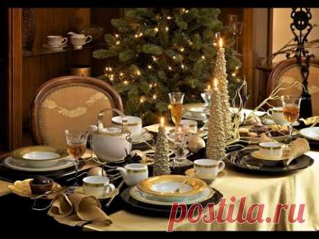 Новогодний стол украшение. Christmas table decoration