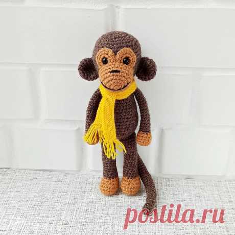 PDF Обезьянка крючком. FREE crochet pattern; Аmigurumi animal patterns. Амигуруми схемы и описания на русском. Вязаные игрушки и поделки своими руками #amimore - обезьянка, большая обезьяна, мартышка.