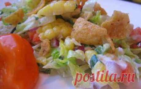 Салат с кукурузой и чипсами / Салаты из морепродуктов / TVCook: пошаговые рецепты c фото