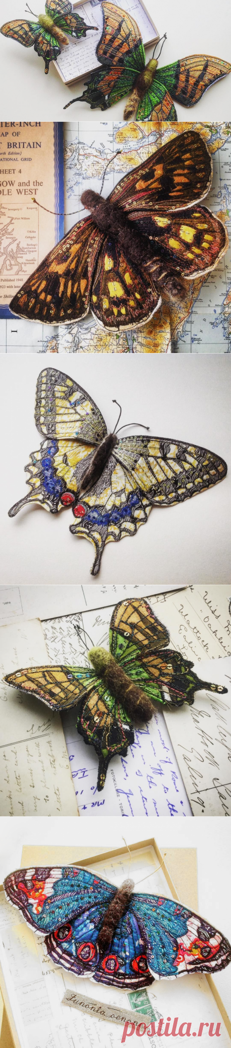 Эффект бабочки: потрясающие текстильные насекомые Heather Everitt - Ярмарка Мастеров - ручная работа, handmade