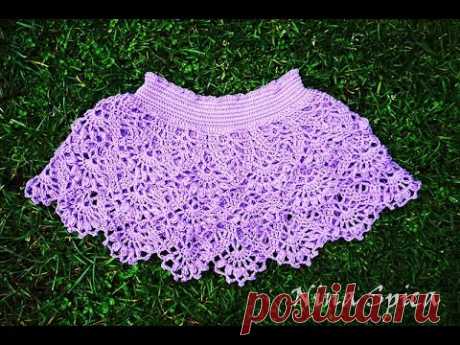 Детская юбка крючком / Crochet ruffled skirt - YouTube