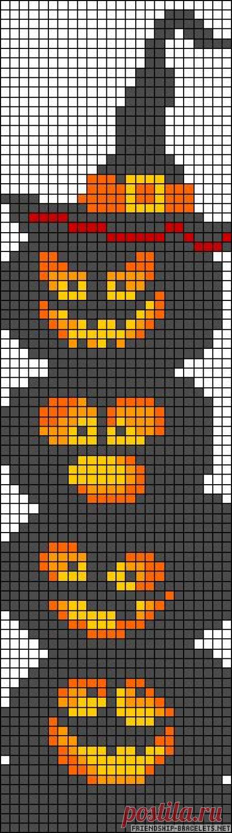 Free Halloween Cross Stitch Chart... would make a cool little scarf knitted in fair isle stitch