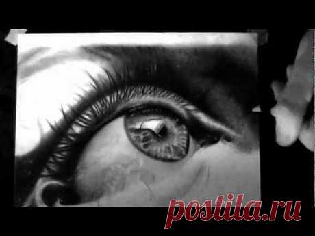 Realistic Eye Drawing Process (HD) - YouTube