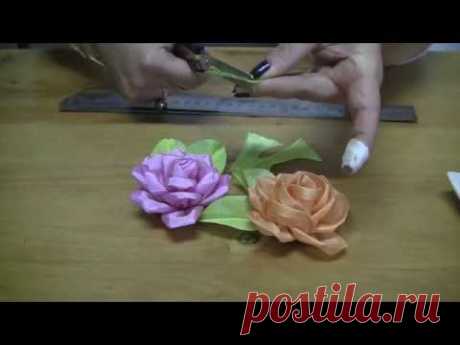 HOW TO MAKE ROLLED RIBBON ROSES- fabric flowers-Rosa repolhada em cetim passo a passo