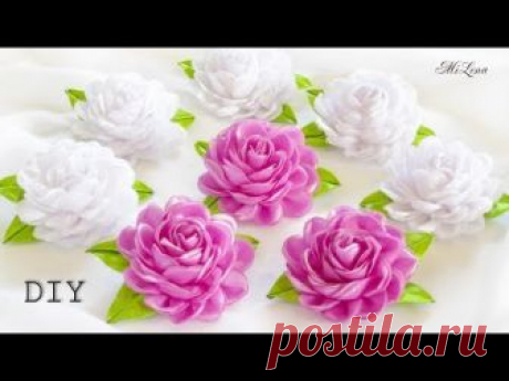 РЕЗИНКИ ДЛЯ ВОЛОС, МК / DIY Scrunchy with Kanzashi flowers