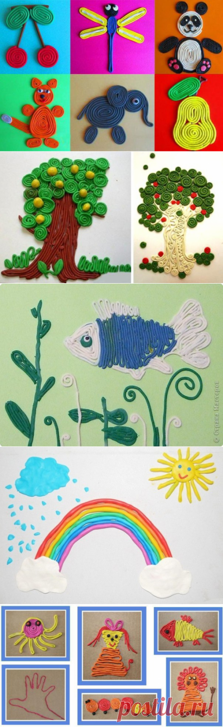Рисование пластилиновыми жгутиками - Поделки с детьми | Деткиподелки