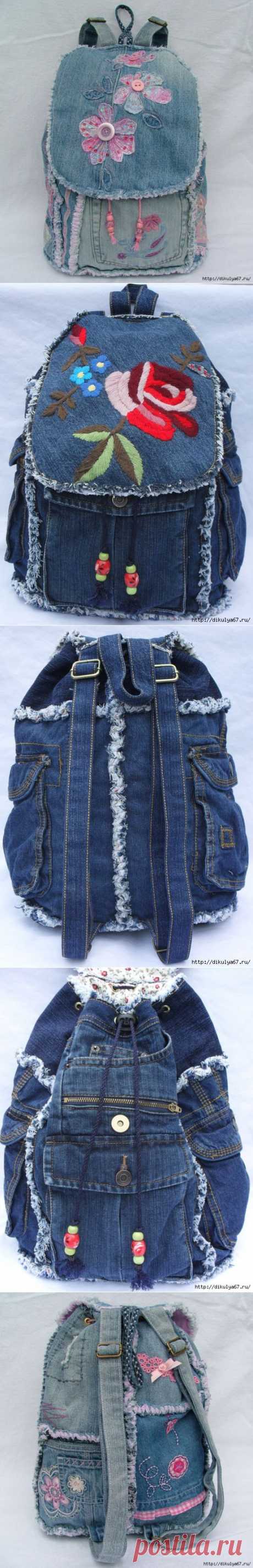 Практичные и прочные рюкзачки из джинсов — Рукоделие