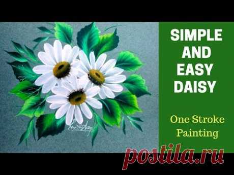 Simple and easy Daisy using filbert brush | Tutorial with Details