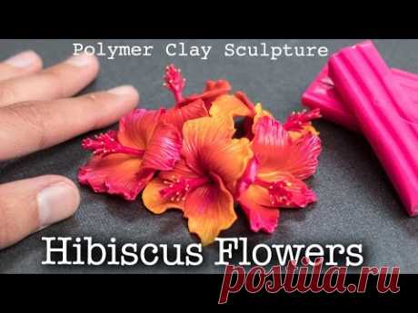 How to Sculpt Hibiscus Flowers // Polymer Clay Tutorial