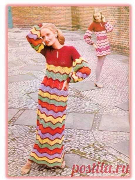 Vintage Crochet Maxi and Mini Dress Pattern PDF Free Shipping | Etsy