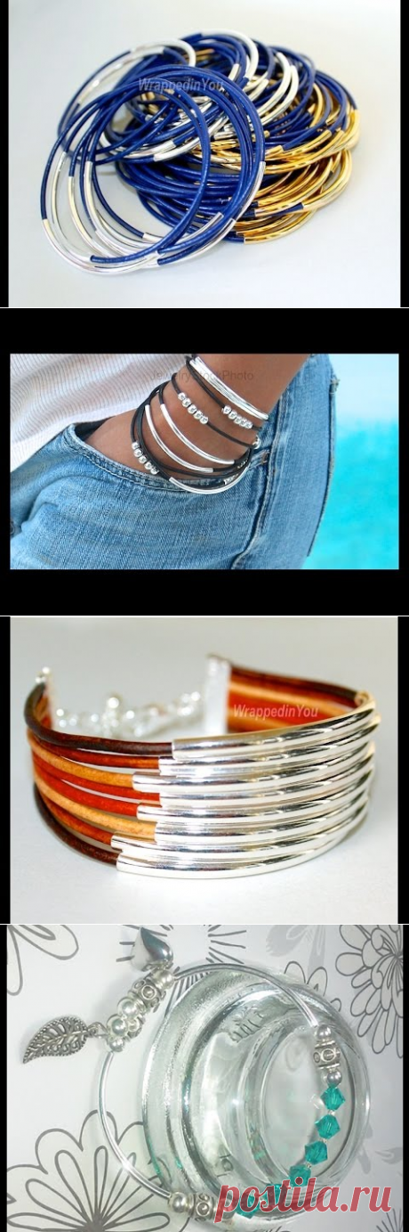 How To Make Leather Tube Bangle Bracelets - Bangles DIY step by step tutorial - YouTube