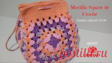 Mochila Square de Crochê Fácil