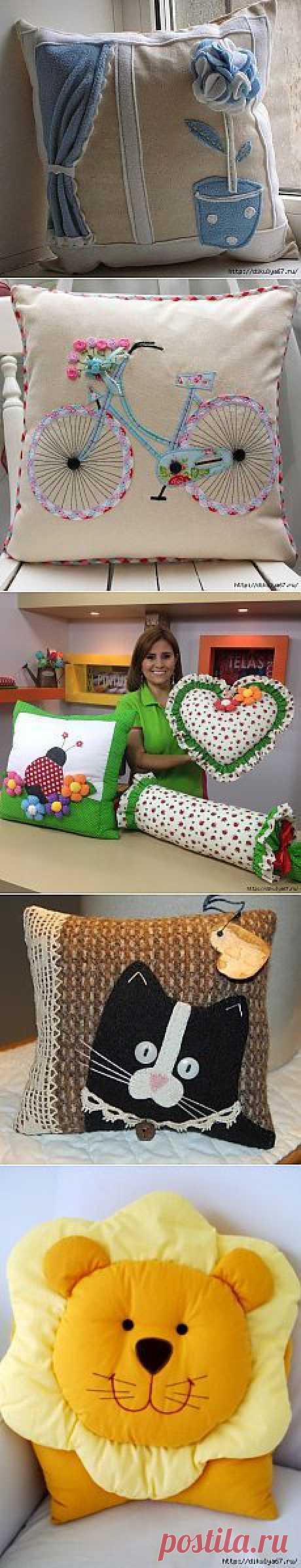 Handmade Cushion Cover in Flora, Dotty Rose and LuLu Stripe from Clarke &amp; Clarke in Sage and Rose Pink