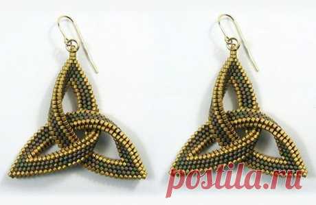 (38) Celtic knot earrings pattern | Beading tutorials | Узел, Кельтский Узел и Учебник По Серьгам