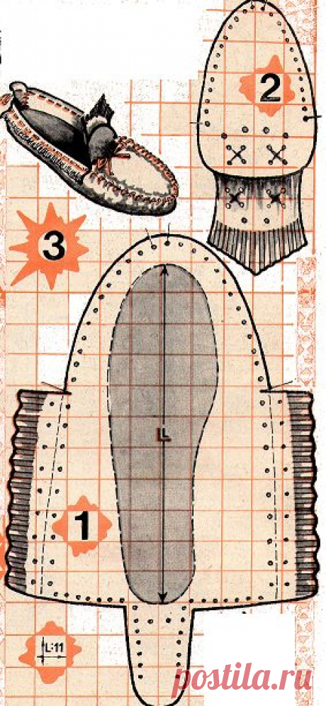 Выкройка мокасин / Простые выкройки /