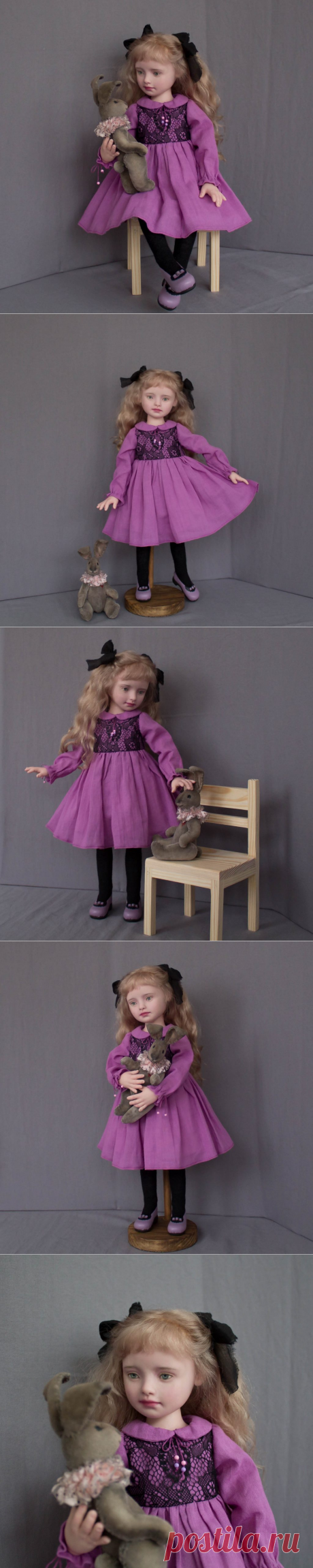 Виолетта полушарнирная кукла ручной работы | MaLenaDolls