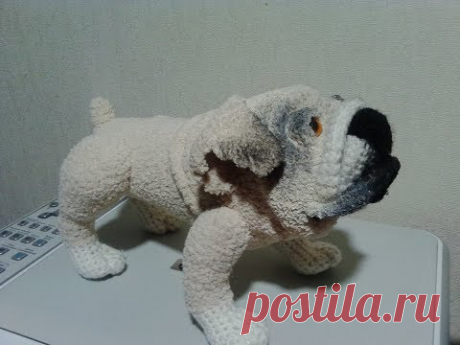 Английский бульдог,ч.3.  English Bulldog, р.3.   Amigurumi. Crochet.  Игрушки крючком.