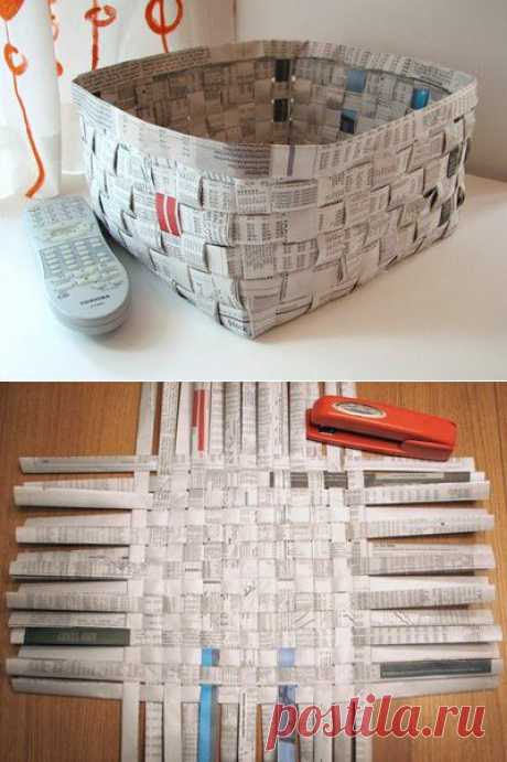 Плетение корзины из газет своими руками - Ручная работа и креатив - интернет-журнал | Поделки своими руками
