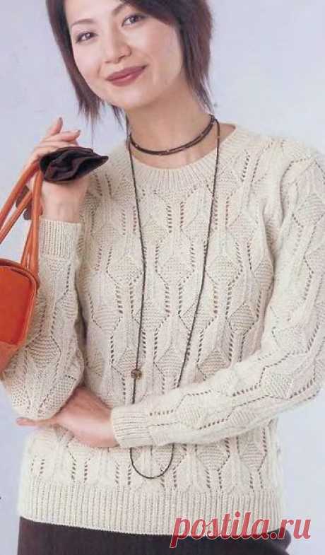 Пуловер с геометрическим узором