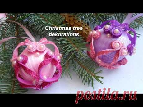 Ёлочные игрушки из фома своими руками МК/Christmas tree decorations/Decorações para árvores de natal