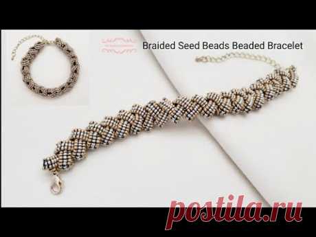 Braided Seed Beads Beaded Bracelet. Beading Tutorials. Beads Jewelry Making. Handmade.