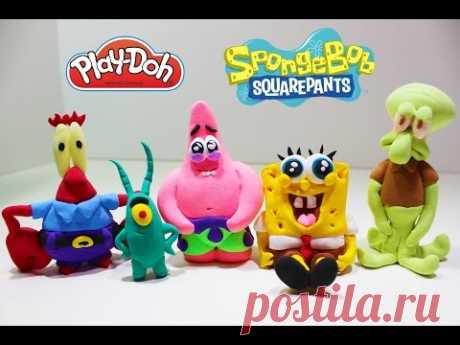 Meet Spongebob Squarepants Friends characters, Easy toy figure creations using Play Doh