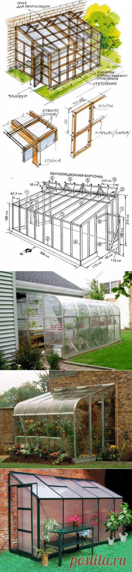 Пристенная теплица: экономный способ строительства