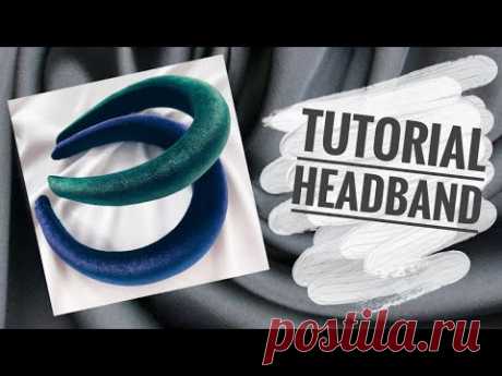#МК - Бархатный объемный ободок | #Tutorial - velvet padded headband