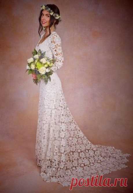 Вдохновляемся: стильные вязаные свадебные платья крючком | Вязаные радости | Яндекс Дзен