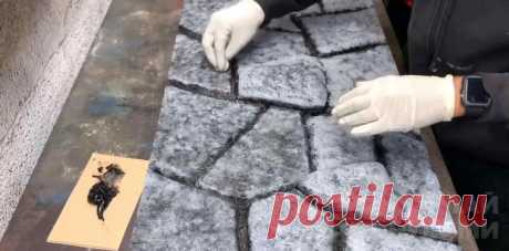 Как сделать имитацию каменной кладки из пенопласта