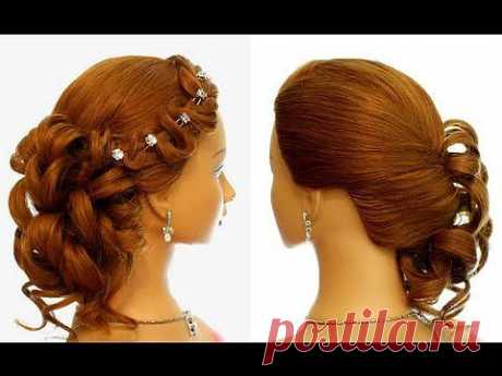 ▶ Прическа на выпускной, свадебная прическа. Prom wedding hairstyle for long hair - YouTube